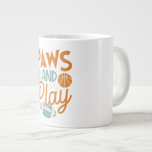 Paws And Play funny Sports Jumbo-Tasse (Vorderseite Rechts)