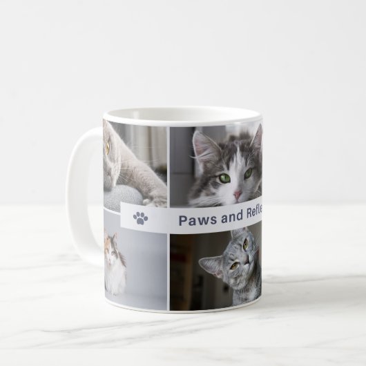 Paws and Reflect - Niedliche Cat-Tasse für Katzen- Kaffeetasse (Vorderseite Links)