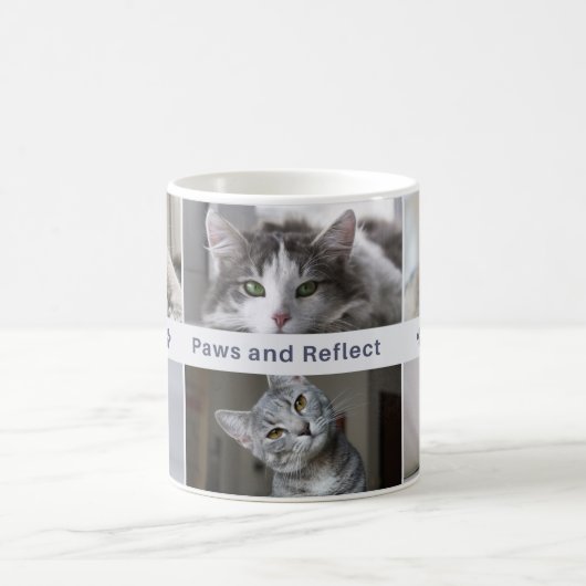 Paws and Reflect - Niedliche Cat-Tasse für Katzen- Kaffeetasse (Mittel)