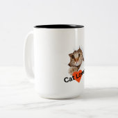 "Paws and Sip: Cat Foto Keramik 2 Töne Tasse" Zweifarbige Tasse (Vorderseite Links)