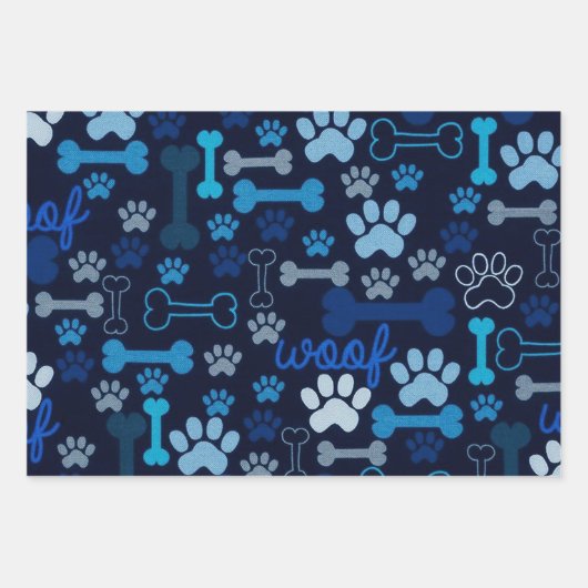 Paws & Bones Pet Theme Geschenkpapier Set (Vorderseite)