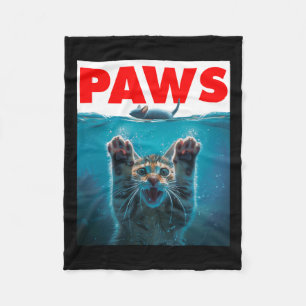 Paws Cat and Mouse Parody Humour Kitten Jagen Fleecedecke