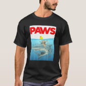 PAWS Cat And Yellow Rubber Duck Design T-Shirt (Vorderseite)
