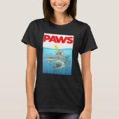 PAWS Cat And Yellow Rubber Duck Design T-Shirt (Vorderseite)