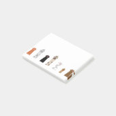 Paws Cat Dog Playful Cute Animal Comic Drawing Post-it Klebezettel (angewinkelt)