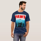 Paws Cat Jaws Funny Movie Parody T-Shirt (Vorne ganz)