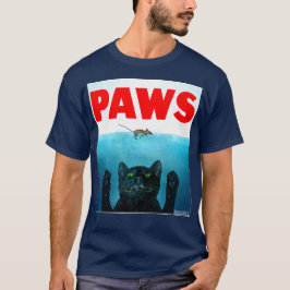 Paws Cat Jaws Funny Movie Parody T-Shirt