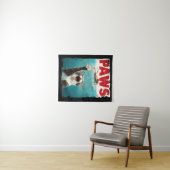 PAWS Cat Kitty Parodie der Kiefer Film Poster Wandteppich (Beispiel (Horizontal))