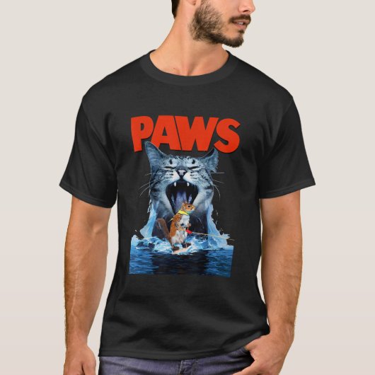 Paws Cat Lover Horror Film Parody T Shirt (Vorderseite)