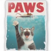 PAWS Cat Mouse Parodie der Kiefer Film Poster Aufkleber (Vorderseite)