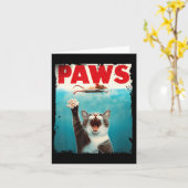 Paws Cat Mouse Parody Cat Shark Chasing Maus Kitt Karte (Gelbe Blume)