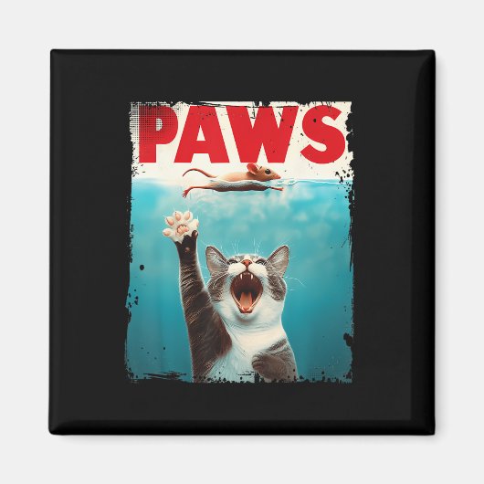 Paws Cat Mouse Parody Cat Shark Chasing Maus Kitt Magnet (Vorne)