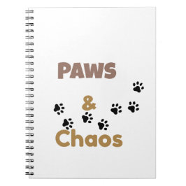 Paws & Chaos Süßes Tierliebhaber-Notizbuch Notizblock