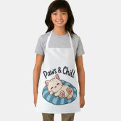 Paws & Chill Katzennapf Illustration Cartoon Schürze (Insitu)