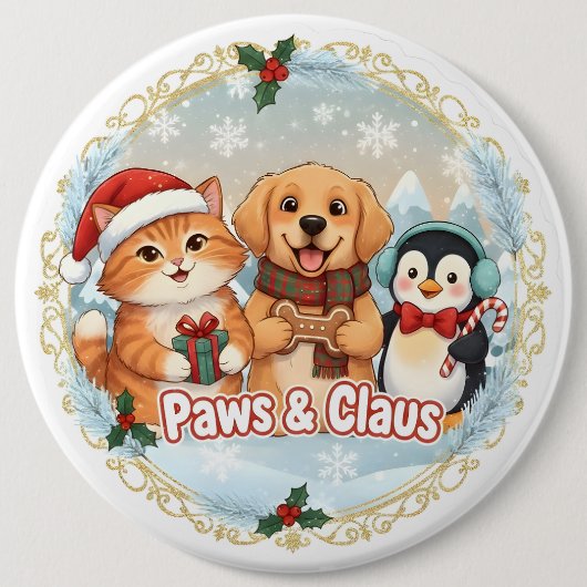 Paws & Claus Button (Vorderseite)