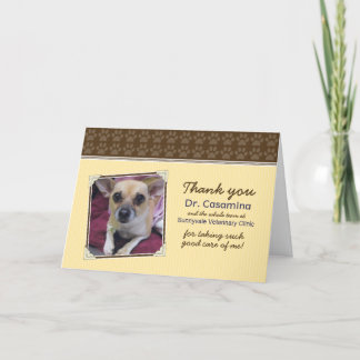 Paws Dankeschön Karte für den Tierarzt (gelb/braun
