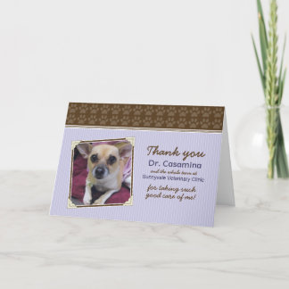 Paws Dankeschön Karte für den Tierarzt (lila/braun