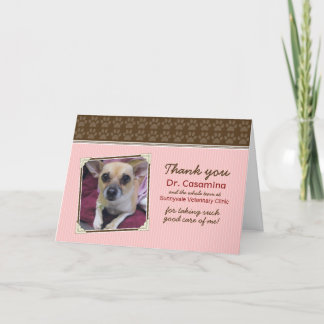 Paws Dankeschön Karte für den Tierarzt (pink/braun
