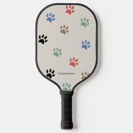 Paws Dog Cat Monogrammed Name Pickleball Schläger