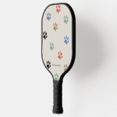 Paws Dog Cat Monogrammed Name Pickleball Schläger (Links)