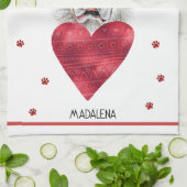 Paws Dog Lover Valentine Gift Saint Bernard Geschirrtuch (Gefaltet)