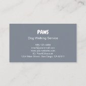 Paws Dog Walking Visitenkarte (Rückseite)