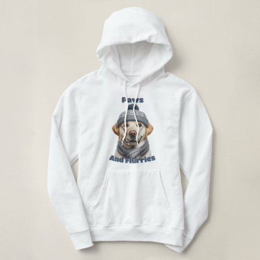 Paws & Flurries - Winterhundedesign Hoodie (Design vorne)