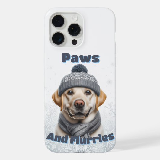 Paws & Flurries - Winterhundedesign iPhone Hülle (Rückseite)