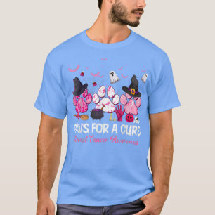 Paws for a Cure Dog Lovers Breast Cancer Halloween T-Shirt