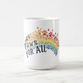 Paws for All – Rainbow Paw Print Unity Kaffeetasse (Mittel)