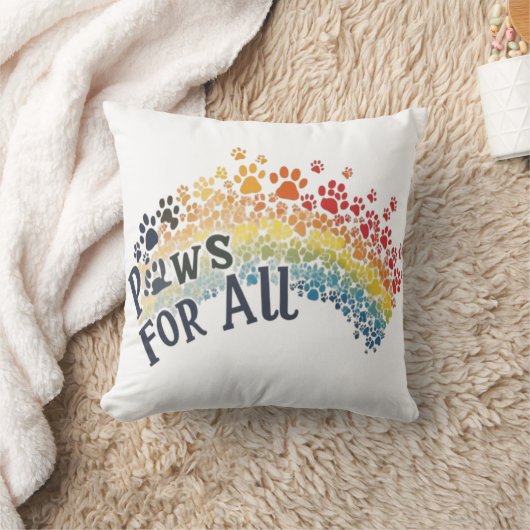 Paws for All - Rainbow Paw Print Unity Kissen (Decke)