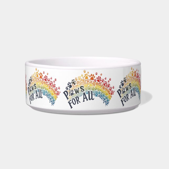 Paws for All - Rainbow Paw Print Unity Napf (Vorderseite)