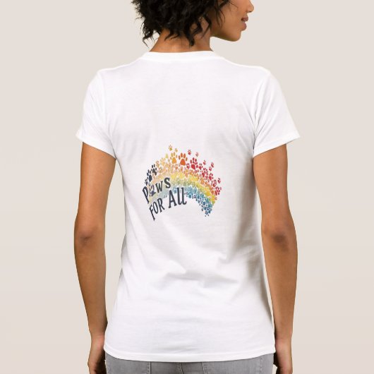 Paws for All – Rainbow Paw Print Unity  T-Shirt (Rückseite)