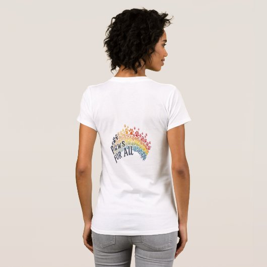Paws for All – Rainbow Paw Print Unity  T-Shirt (Schwarz voll)