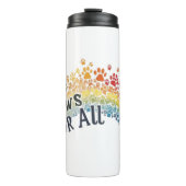 Paws for All – Rainbow Paw Print Unity  Thermosbecher (Vorderseite)