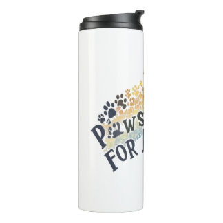 Paws for All – Rainbow Paw Print Unity  Thermosbecher