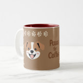 Paws for Coffee Two-Tone Coffee Mug Zweifarbige Tasse (Vorderseite Links)