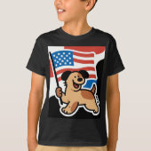 Paws for Freedom: Patriotic Pup with Flag T - Shir T-Shirt (Vorderseite)