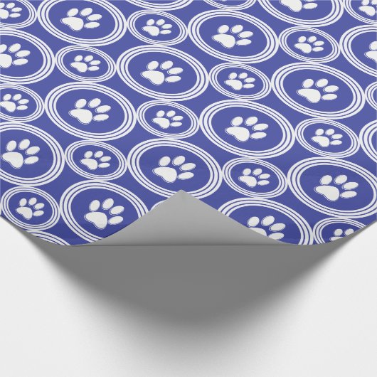 Paws-for-Giving Gift Wrap (Indigo) Geschenkpapier (Ecke)