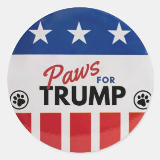 "Paws for Trump"-Logo-Aufkleber Rot, Weiß und Blau Runder Aufkleber