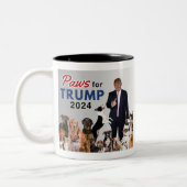 "Paws for Trump" Zwei-Tone-Kaffee-Tasse Trump 2024 Zweifarbige Tasse (Links)