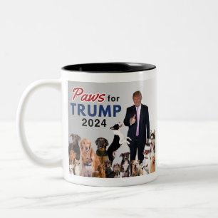 "Paws for Trump" Zwei-Tone-Kaffee-Tasse Trump 2024 Zweifarbige Tasse