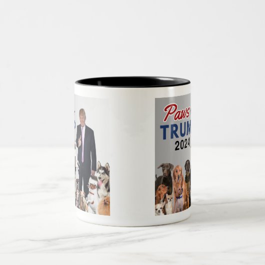 "Paws for Trump" Zwei-Tone-Kaffee-Tasse Trump 2024 Zweifarbige Tasse (Mittel)