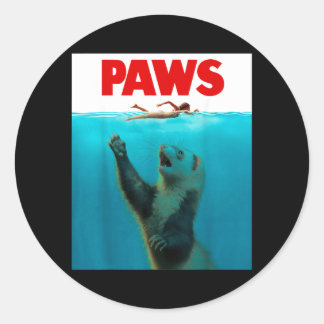 Paws Frettchen Hai Parodie Lustiger Frettchen Besi Runder Aufkleber