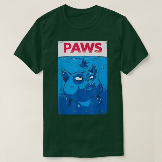 PAWS Funny Cat Parody Men Women T-Shirt (Design vorne)