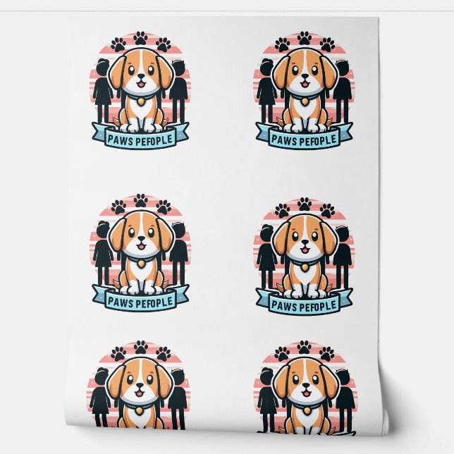 Paws Funny Dog & Human Equality Wall Mural Tapete (Abrollen)