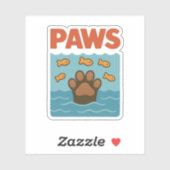 PAWS Funny Parody Retro Design Aufkleber (Blatt)
