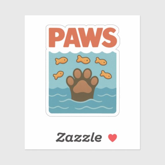 PAWS Funny Parody Retro Design Aufkleber (Blatt)
