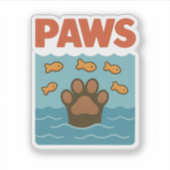 PAWS Funny Parody Retro Design Aufkleber (Vorderseite)