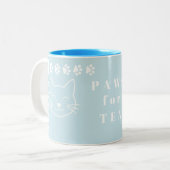 Paws für Tee Zweifarbige Tasse (Vorderseite Links)